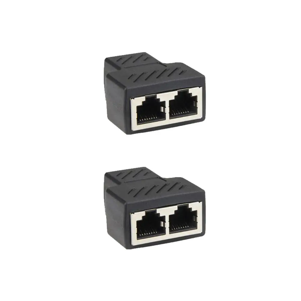 

2Pcs Network Adapter Useful Connector Durable Ethernet Splitter Cable Practical Useful Network Accessories