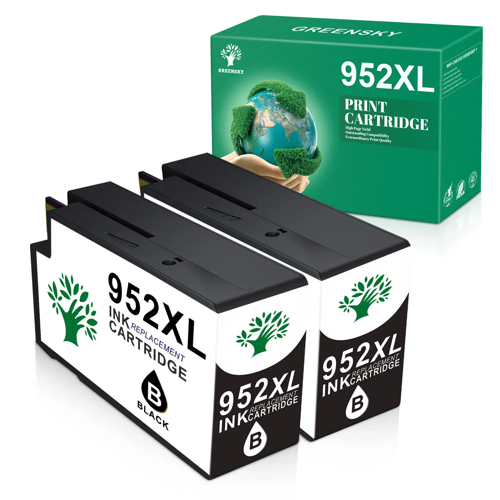 

2x 952XL черные чернила, совместимые с HP OfficeJet Pro 7720 7740 8210 8216 8702 8710