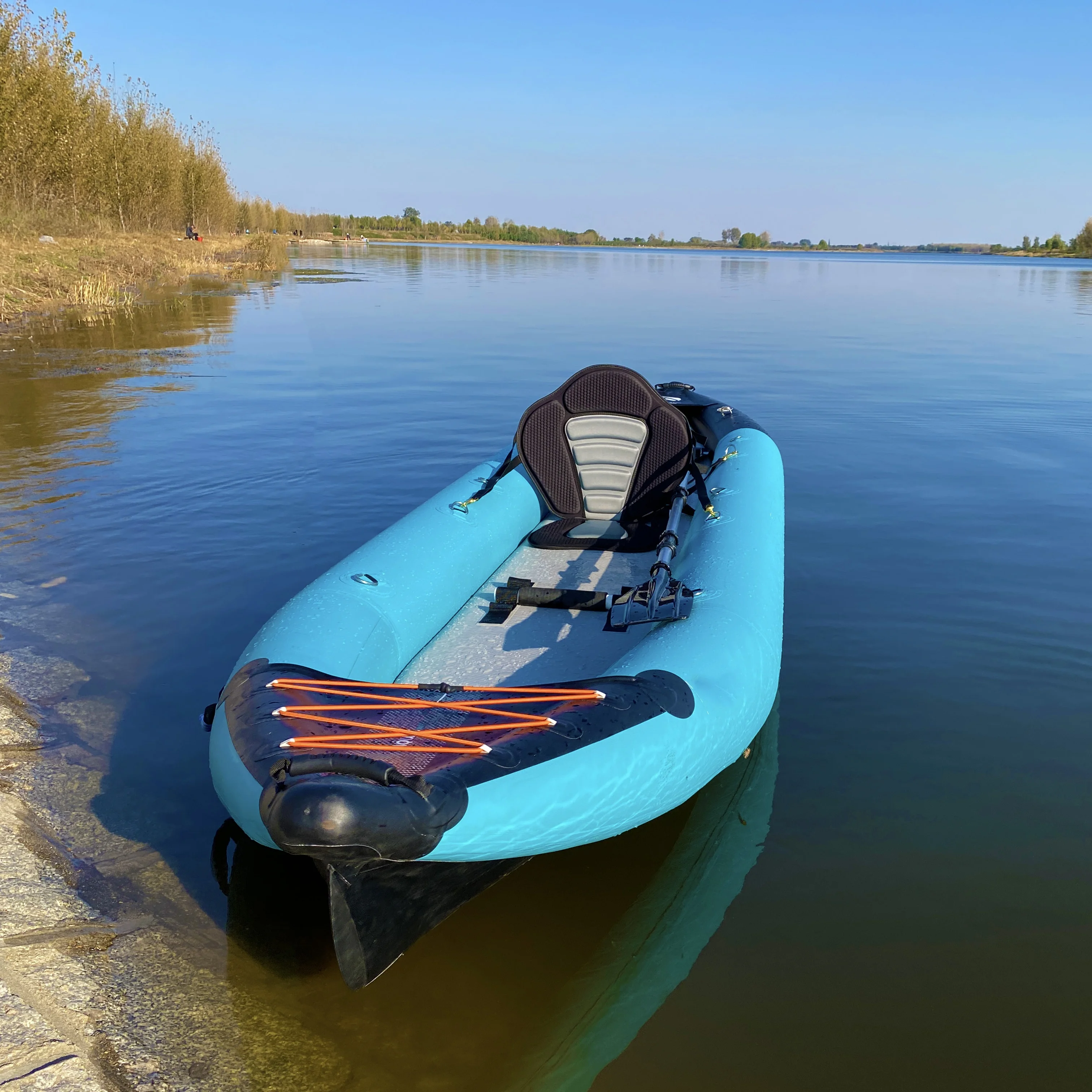 PVC Inflatable Fishing Watercraft Multi-purpose Canoe Kayak Anti Tear Stable Floating Vessel For Lake Sea Angling Sport