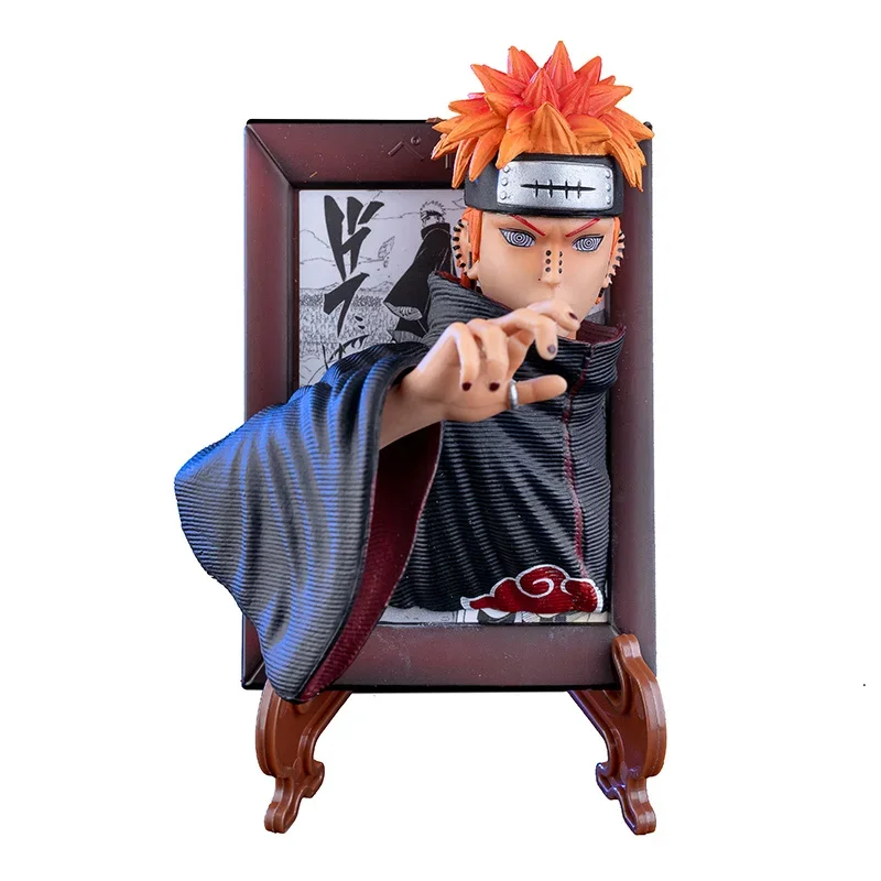 Naruto Anime GK Pain and Konan Action Figures Collectible Model Akatsuki Photo Frame Exquisite Ornaments Toys Gifts for Kids