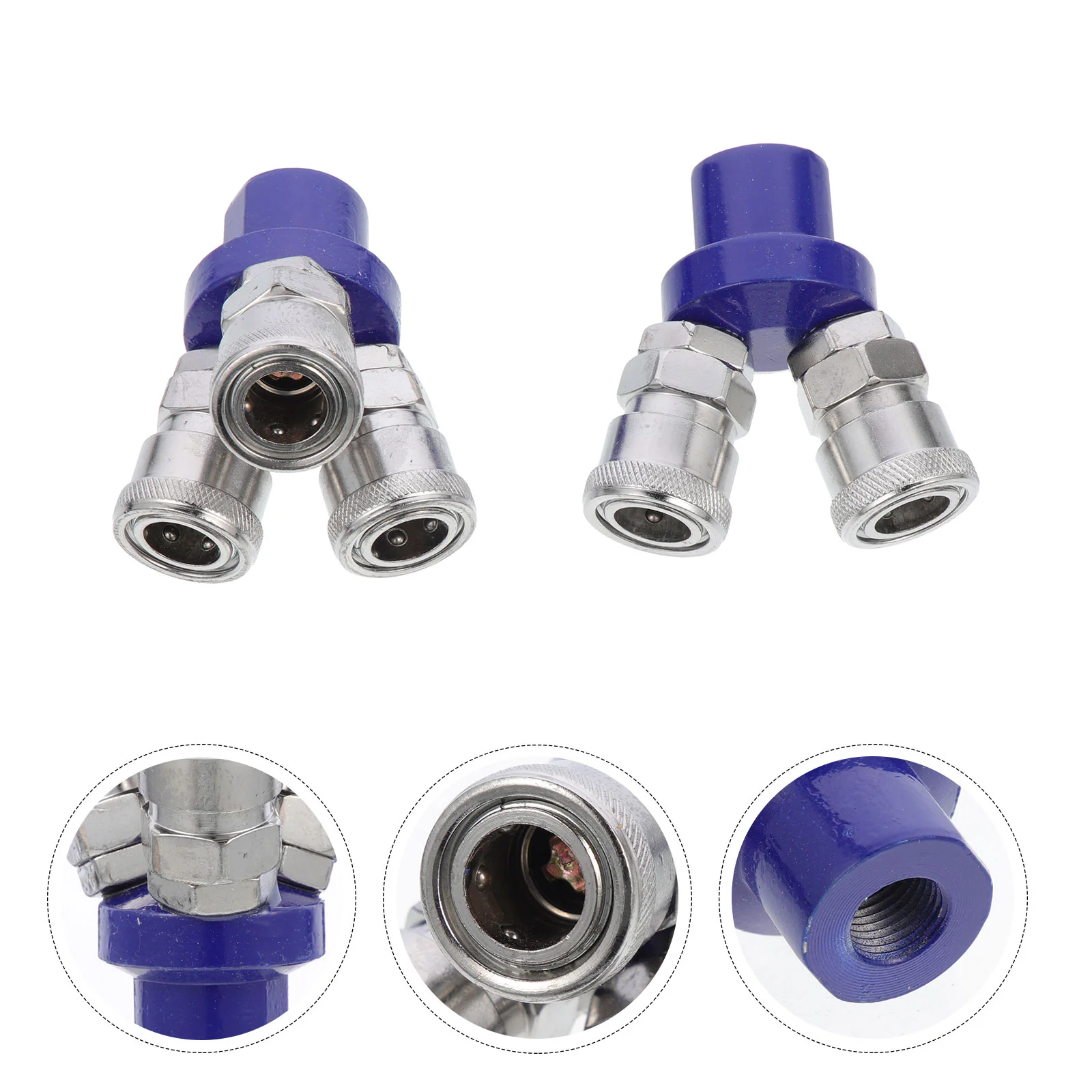 2 Pcs Pneumatic Fast Connector Air Hose Splitter Coupler Quick Fittings Self-locking Coupling