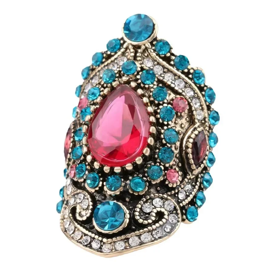 Hot Sale Fashion Elegant Pink Crystal Blue Zircon Ring Ideal for Women Daily, Party, and Gift Accessories