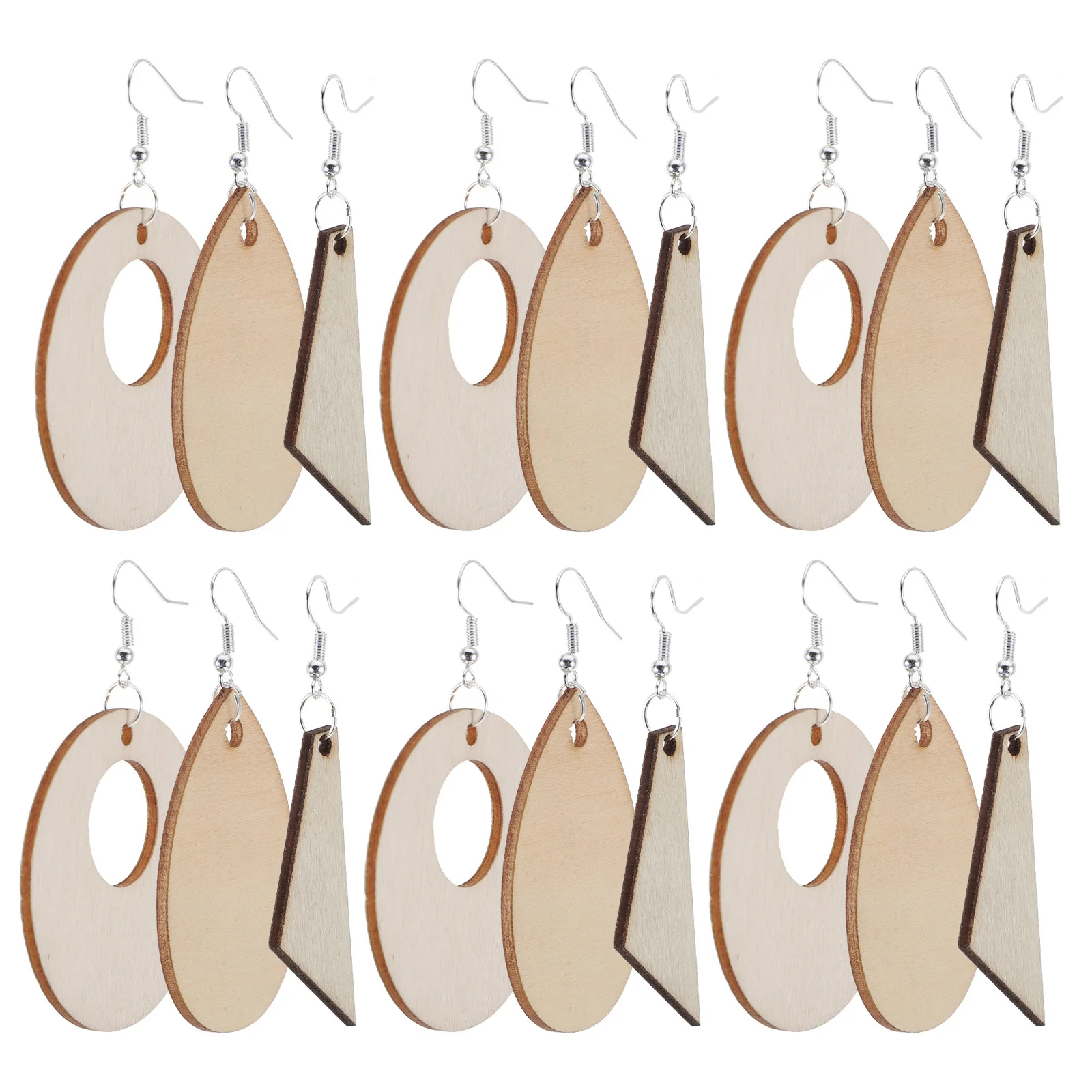 

1Set Paintable Blank Wooden Earrings DIY Jewelry Craft Supplies Unfinished Earrings Making Kit Unfinished Wooden Earring