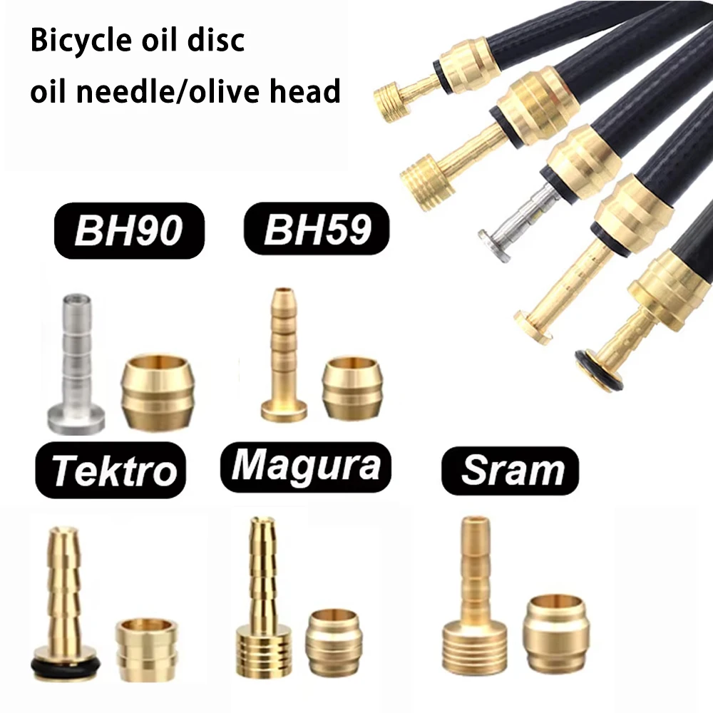 Bicycle Brake Copper Olive Head Connecting Insert/Oil Needle Kit for Shimano BH59 BH90 Sram Magura Tektro Hydraulic Disc Brake