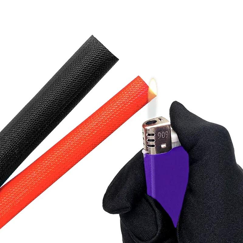 2/5M ID 1 ~ 30mm Silicone Fiberglass Sleeving Flame Resistant Silicone Resin Insulate Cable Protect Tubing 200 Deg.C 5colors