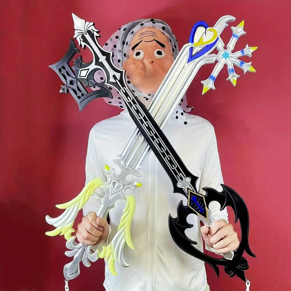 33 pulgadas PU Sora llave Katana Kingdom Hearts espada Anime Cosplay Prop cuchillo Ninja Real japonés Katana Original samurái Sabre juguete