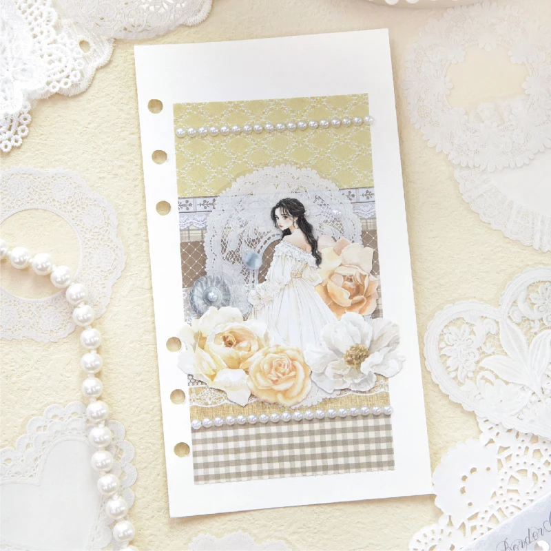 Journal GO 10pcs  Lace Frame Sticker Diary Album Hand Made Collage Decorative Scrapbook material Journal Creative Stationery