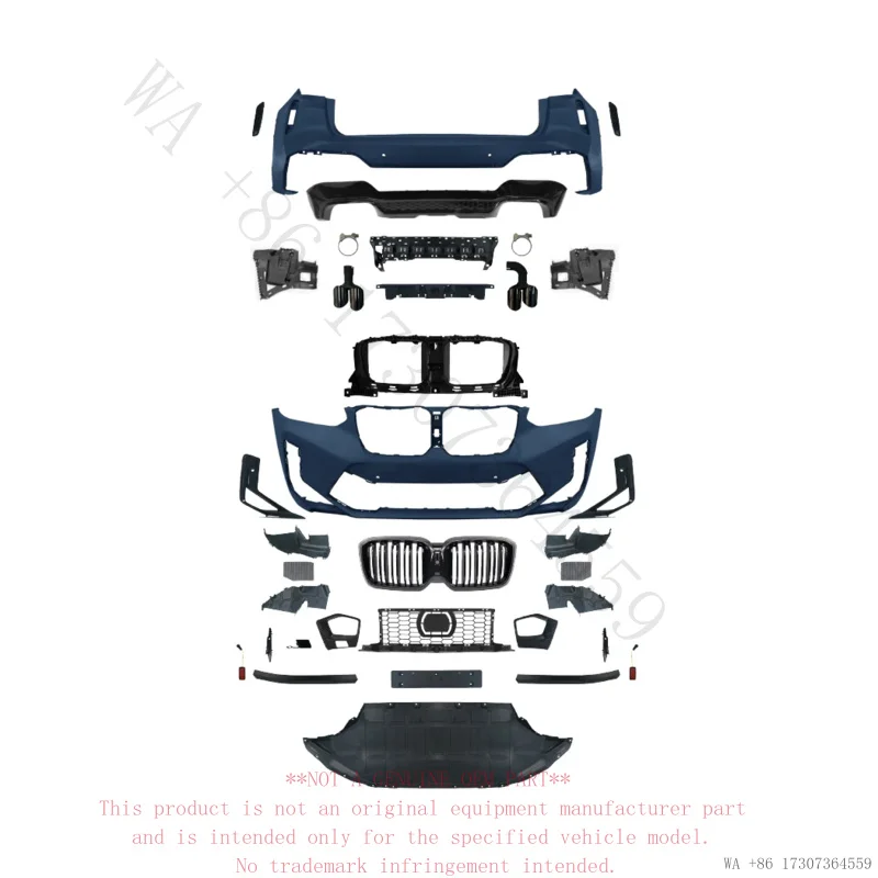 Body Kits for BMW X3 G01 G08 Refit X3M Front Bumper Car Grille Diffuser Rear Lip Exhaust Pipe SS Tips