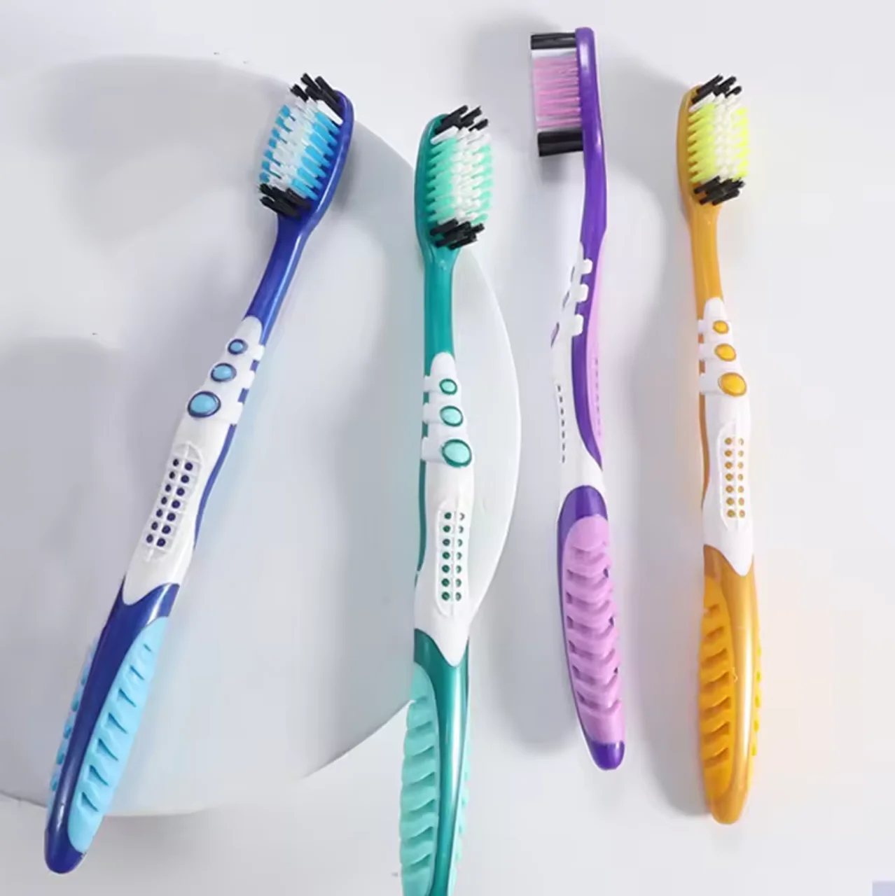 4pcs manual hard hair toothbrush for efficient oral cleaning, individually packaged for adults image 4
