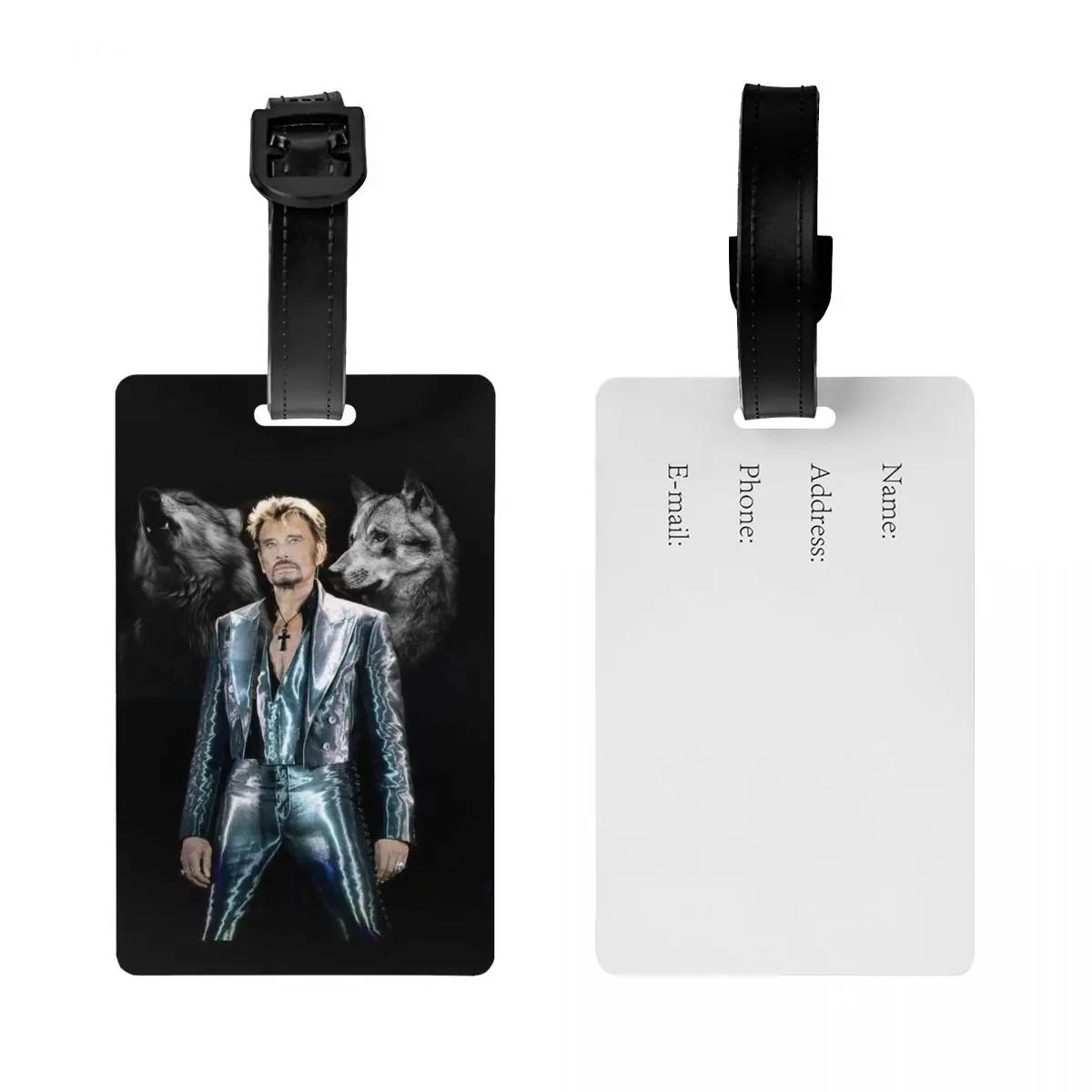 Johnny Hallyday Met Bagagelabel Aangepaste Franse Rock Singer Bagagelabels Privacy Cover Naam Id Card