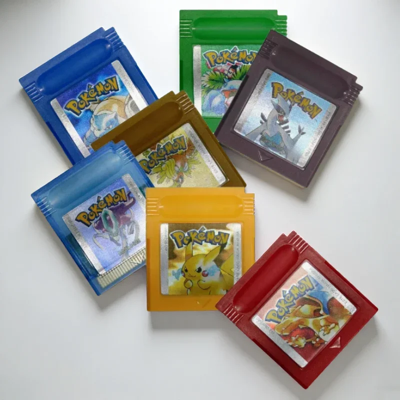 

GBC Retro Video Game Cassette Vintage Spanish Edition in Gold Silver Crystal Yellow Green Red Blue Card Cases