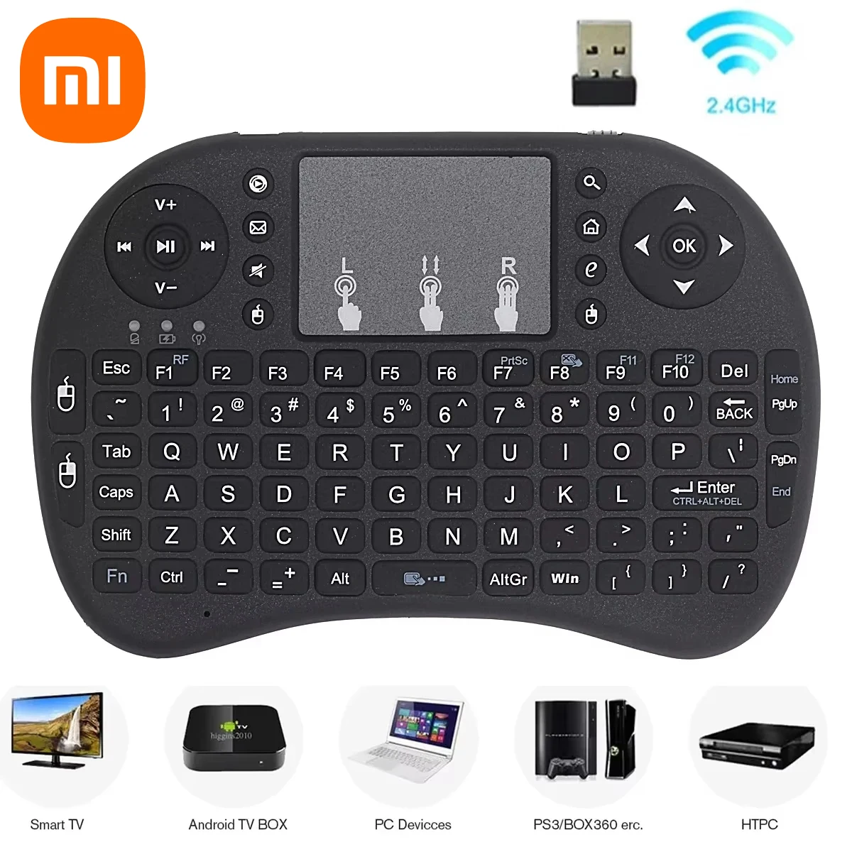 

Беспроводная мини-клавиатура Xiaomi 2,4G RGB, портативная красочная светящаяся клавиатура с подсветкой, версия для планшета, ТВ, ПК, Smart TV