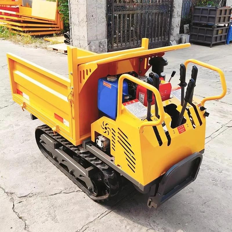Electric Start Rubber Track Mini Tracked Dumper For All Terrain Rough Road To Prevent Ground Damage Factory Direct Wholesale