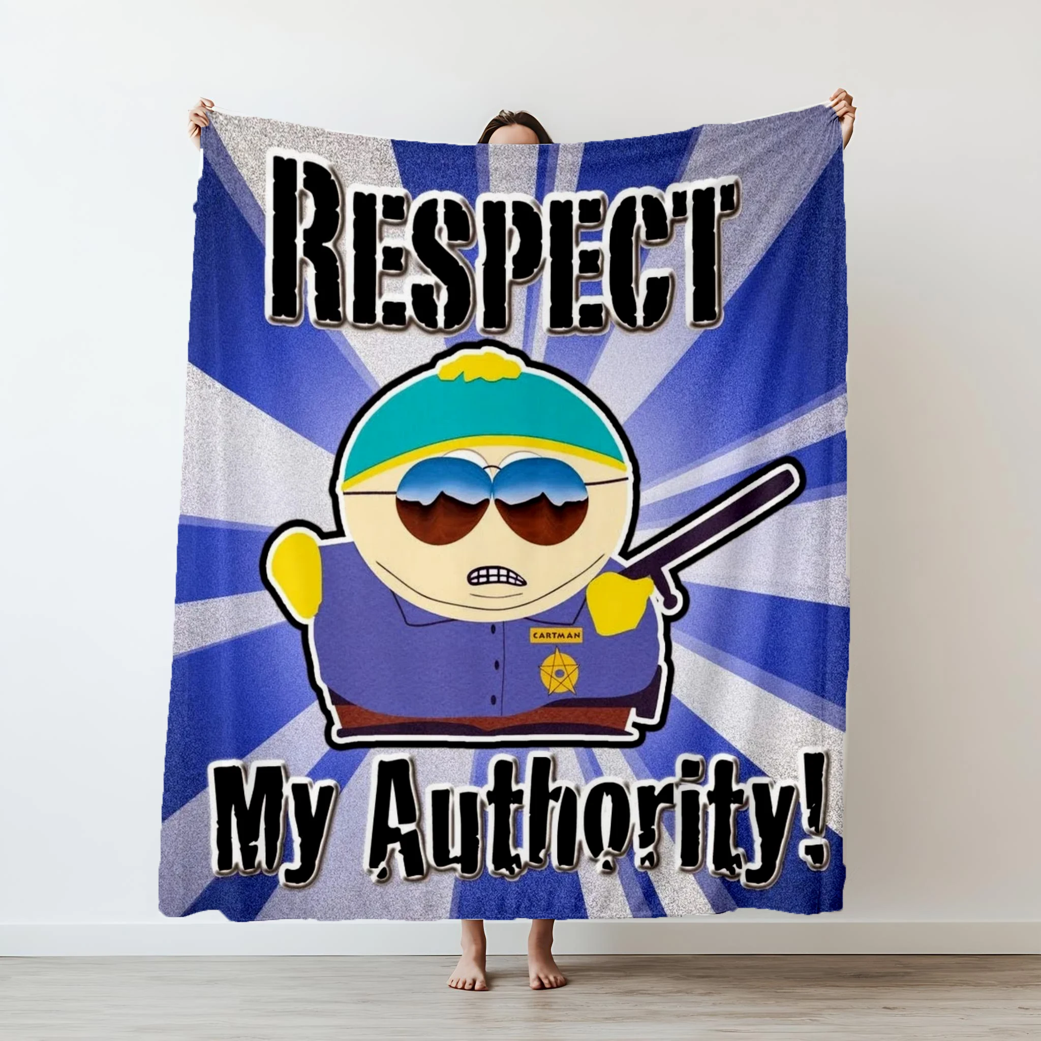 South Park Respect My Authority Printed Blanket  Camping Throw Bed Sofa Office Air Conditioning Soft Leisure Travel Gift