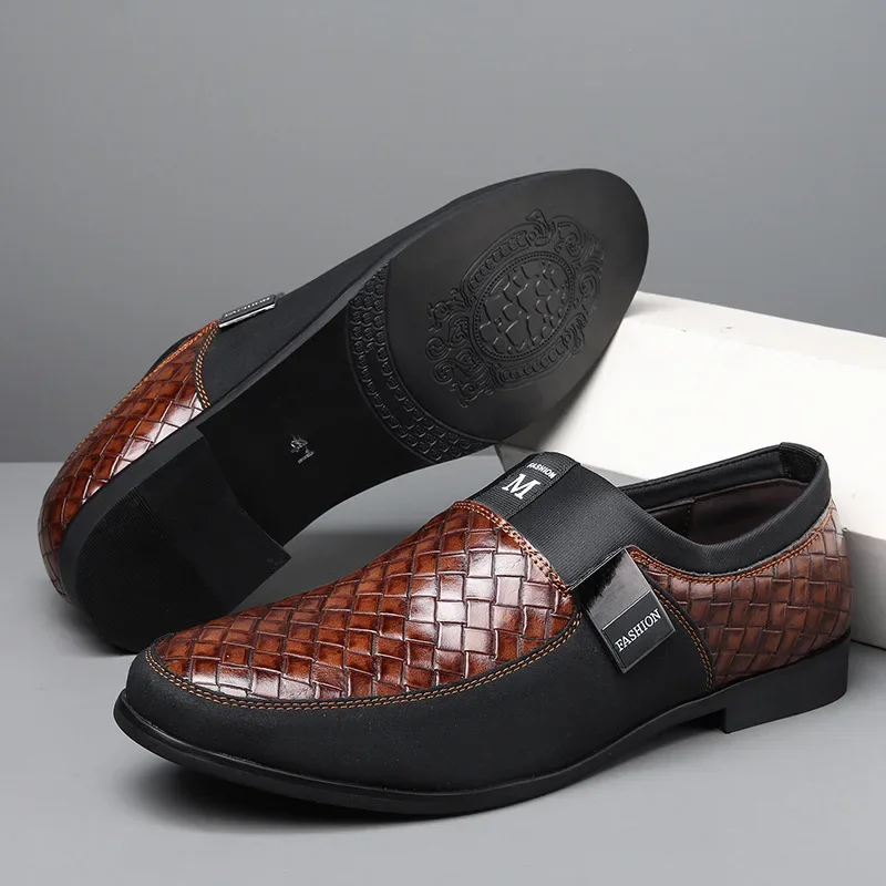 Men Business Casual Shoes Wedding Party Loafers Trend Casual Leather Shoes for Men Office Comfort Dress Shoes Plus Size Formal