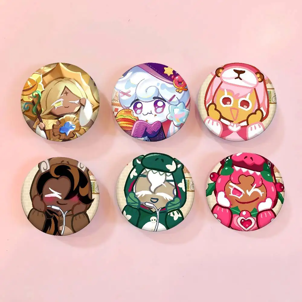 Cute C-Cookie Run Kingdom-S Badges Tinplate Soft Button Pin Brooch Metal Badge Custom Jewelry Accessories Hat Bag Lapel