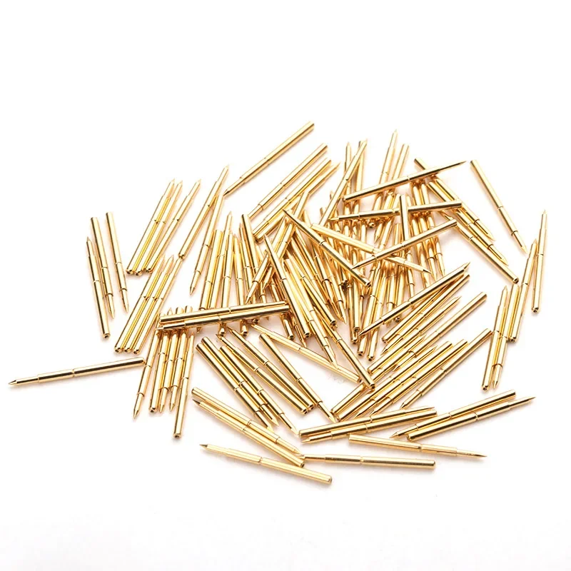 100PCS/pack Gold-plated PA75-B Pointed Tip Spring Test Probe Needle Tube Outer Diameter 1.02mm Length 15.8mm PCB Pogo Pin