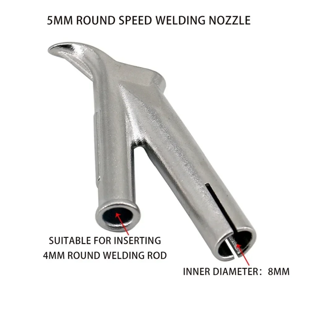 4Pcs 5mm Round & Triangular Speed Welding Nozzle+Tacking Nozzle For Hot Air Welder Torch Welding Plastic Rods