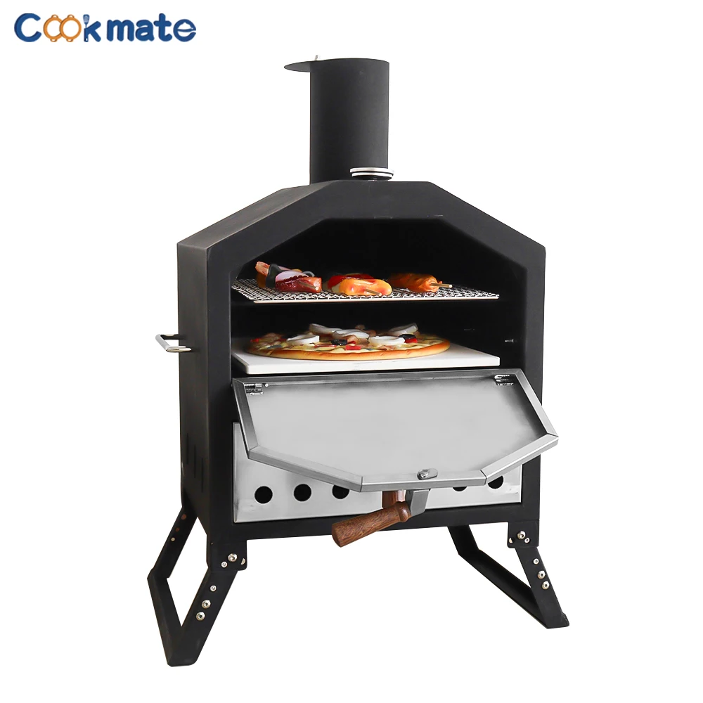 Outdoor Stainless Steel Wood-Fired Fire Pit Charcoal Toasters Pizza Ovens BBQ Grills Food Business Iron Commercial Outdoor Oven