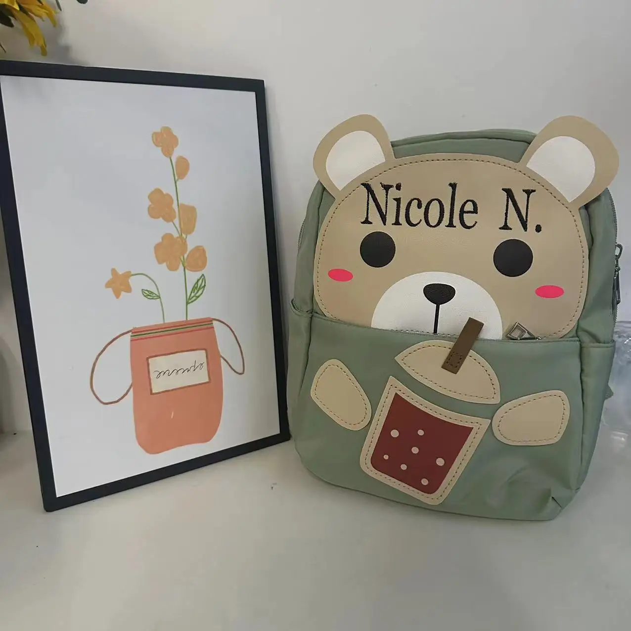 

New Children's Cartoon Cute Bear Fashion Backpack Personalized Name Kindergarten School Bag Cartoon Children's Snack Backpack