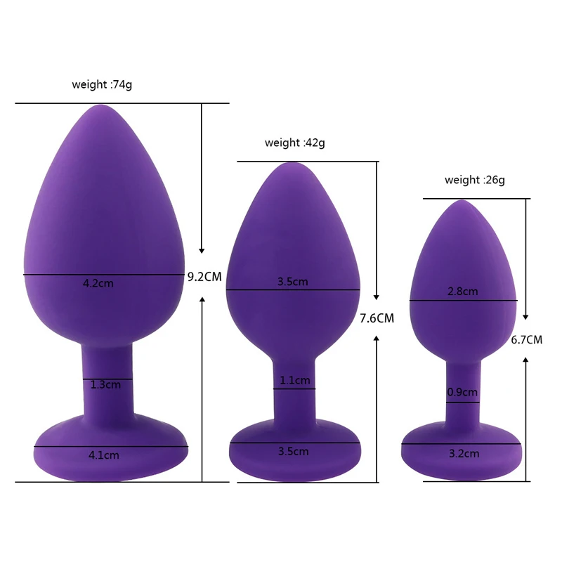 Silicone Butt Plug Anal Plug Unisex Sex Stopper 3 Different Size Adult Products for Men/Women Anal Trainer for Couples Sex Toys