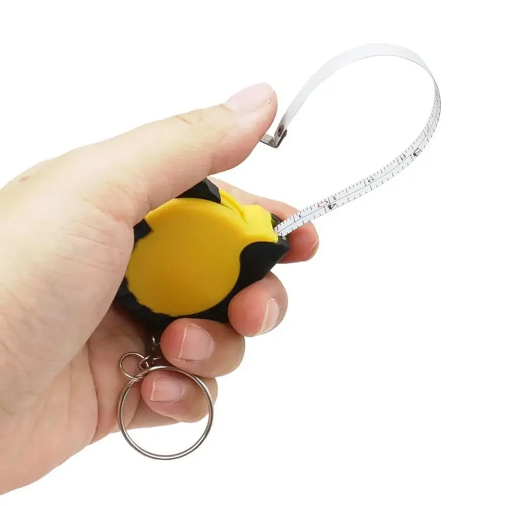 Portable 1m/3FT Tape Measure Measuring Tool With Keychain Carpentry Ruler Wear-Resistant Thickened Small Steel Ruler
