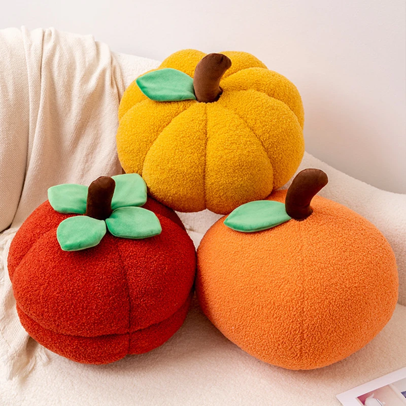 جديد البرتقال والبرسيمون الفاكهة وسائد فخمة لينة اليقطين والبرتقال ألعاب من نسيج مخملي مريحة على شكل فاكهة محشوة وسادة هدية عيد ميلاد