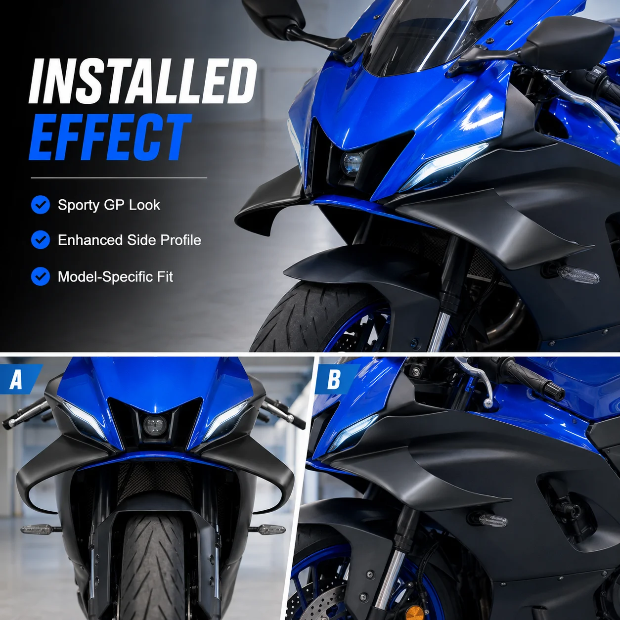 Motorcycle Side Winglet Spoiler GP Fairing Kit Compatible With Yamaha YZF-R7 R7