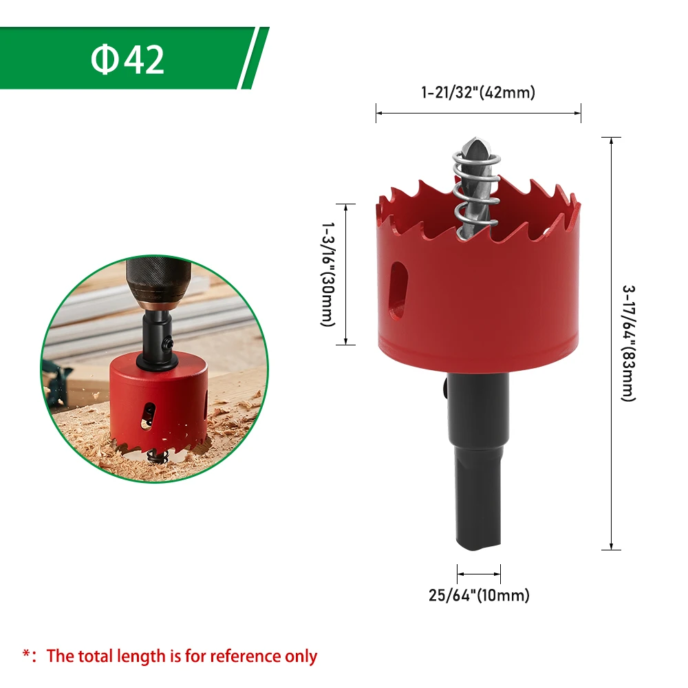 LAVIE 1 Stück 14-200mm M42 Bi-Metall Lochsäge HSS Bohrer Bohrkrone für Metall, Eisen, Aluminium, Edelstahl, Holz, Schneidwerkzeuge – Detail 31
