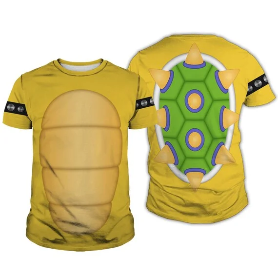 Nueva camiseta de la serie Super Brothers con estampado 3D de Bowser para hombre, camiseta moderna para el día a día, estilo Y2K, camiseta de verano con personalidad, manga corta, para fiesta.