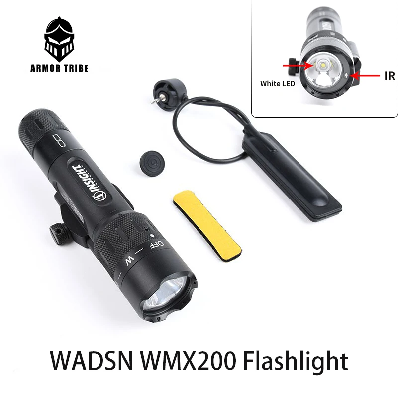 Tactical WMX200 WADSN Flashlight INSIGHT Hunting IR Scout Airsoft Metal Weapon Light With QD Mount Picatinny Rail Accessroies