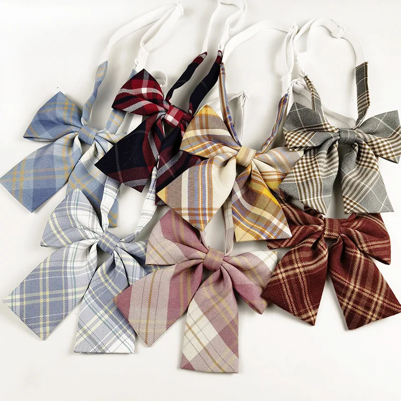 

Best Sellers Uniform Bow ties Flat Corners Tie Plaid bowtie Student Tie Girl Mind Fulness Bowtie Accessories Bow tie Women's