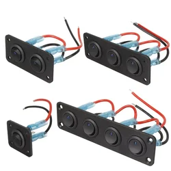 12V 1-5 Gang Universal Toggle Switch Panel USB Car Boat Marine RV Truck Blue LED Styling Accessories Marine Rocker Switch