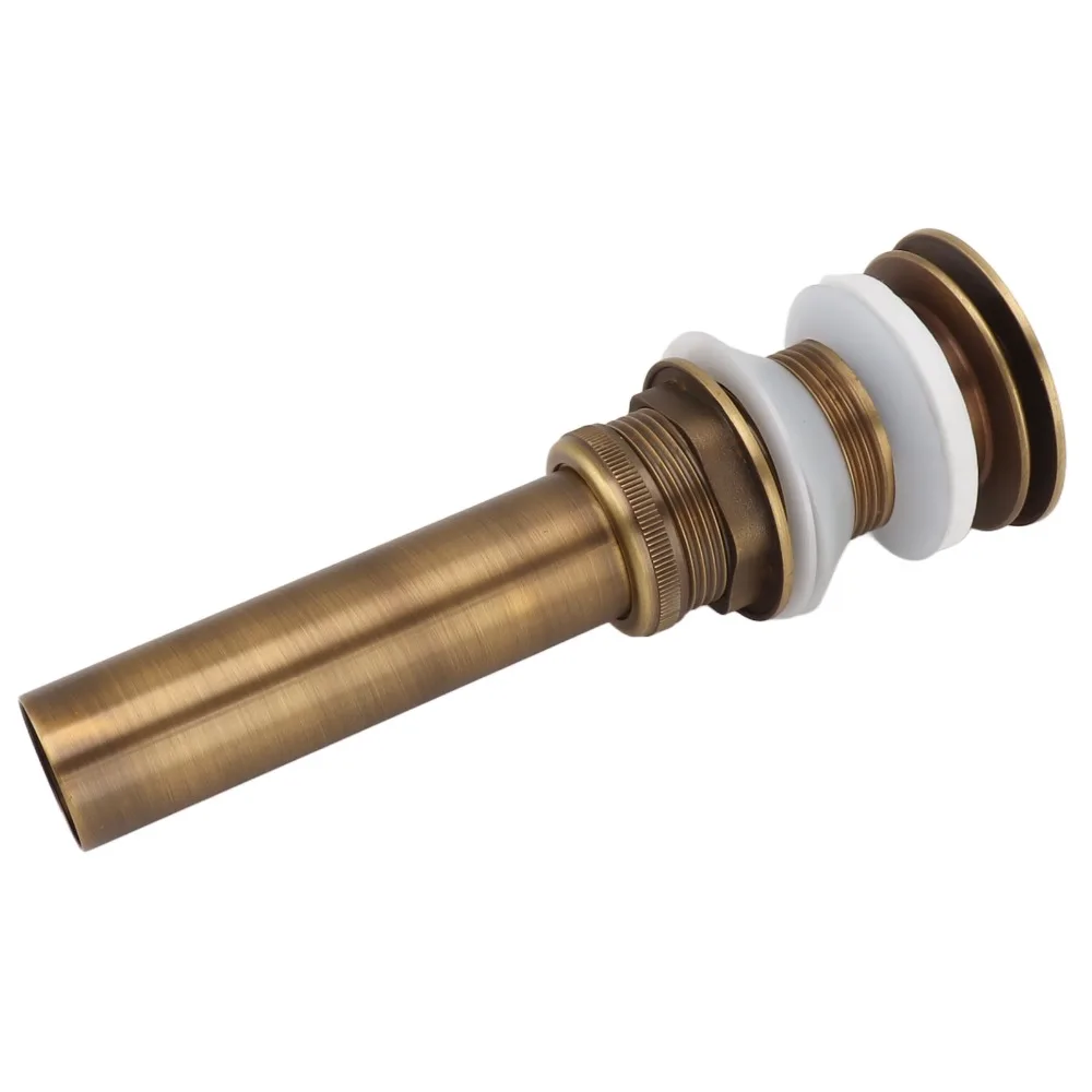 Brass Push Bounce Drain Stopper with Overflow Anti-Clog Push Bounce Sink Drain Quick Drainage Press and Bounce Mechanism