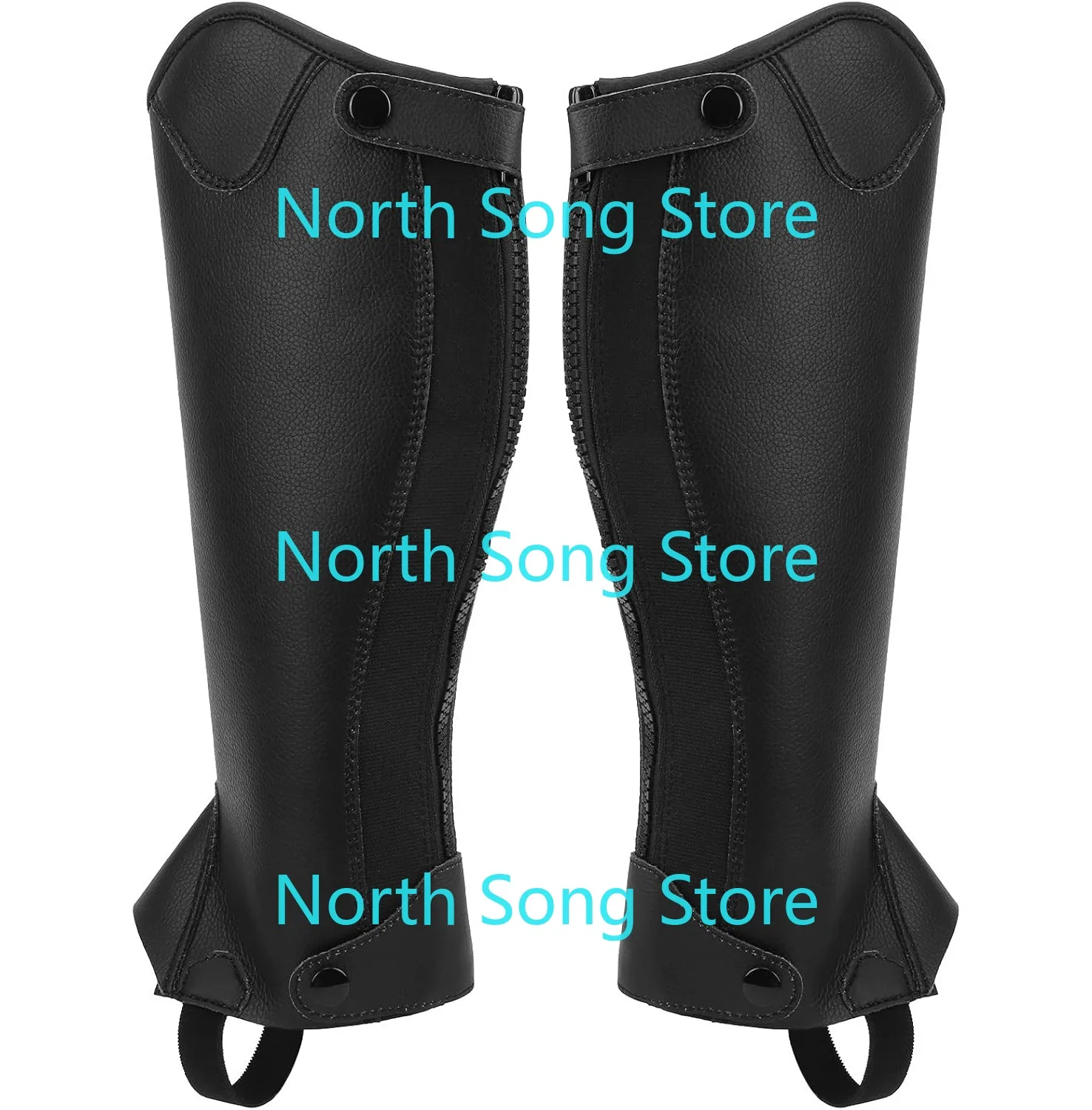 Horse Riding Chaps, Unisex Adult Zip up Riding Horse Chaps Leather Equestrian Half Chaps with Different Sizes, CS, CM, CL, CXL