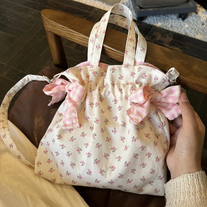 الحلو القوس الأزهار حقيبة يد فتاة واحدة الكتف حقيبة كروسبودي المنظم حقيبة الهاتف السفر حقيبة تسوق