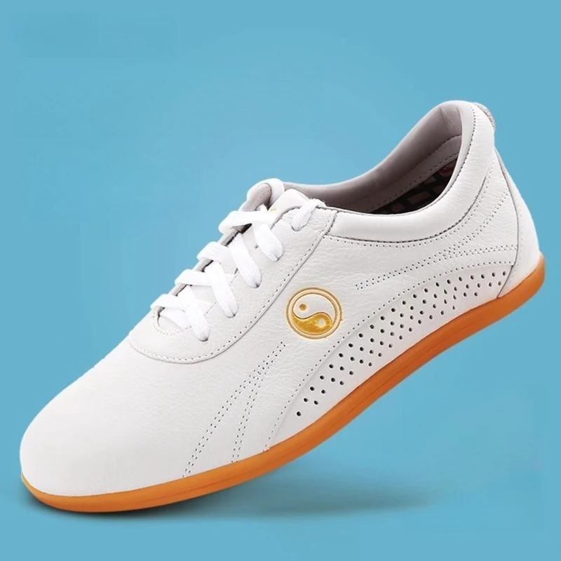 

Genuine Cowhide Leather Tai Chi Shoes for Kung Fu Wushu Martial Arts Soft Flexible Sole Light weight Men Women Footwear