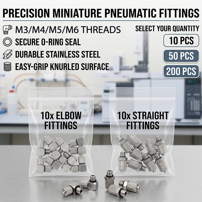 Mini Pneumatic Pipe Connector PC PL Screw Through Quick Fitting Fast Twist Joint ,Male Thread M3 M4 M5 M6 - Tube OD 3mm 4mm 6mm