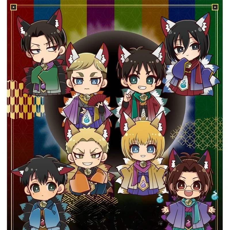 

Attacking Giants The Night Parade of One Hundred Demons Mini Levi Акриловая подставка Erwin Q Satue Ghost Hange Standing Plate Toys