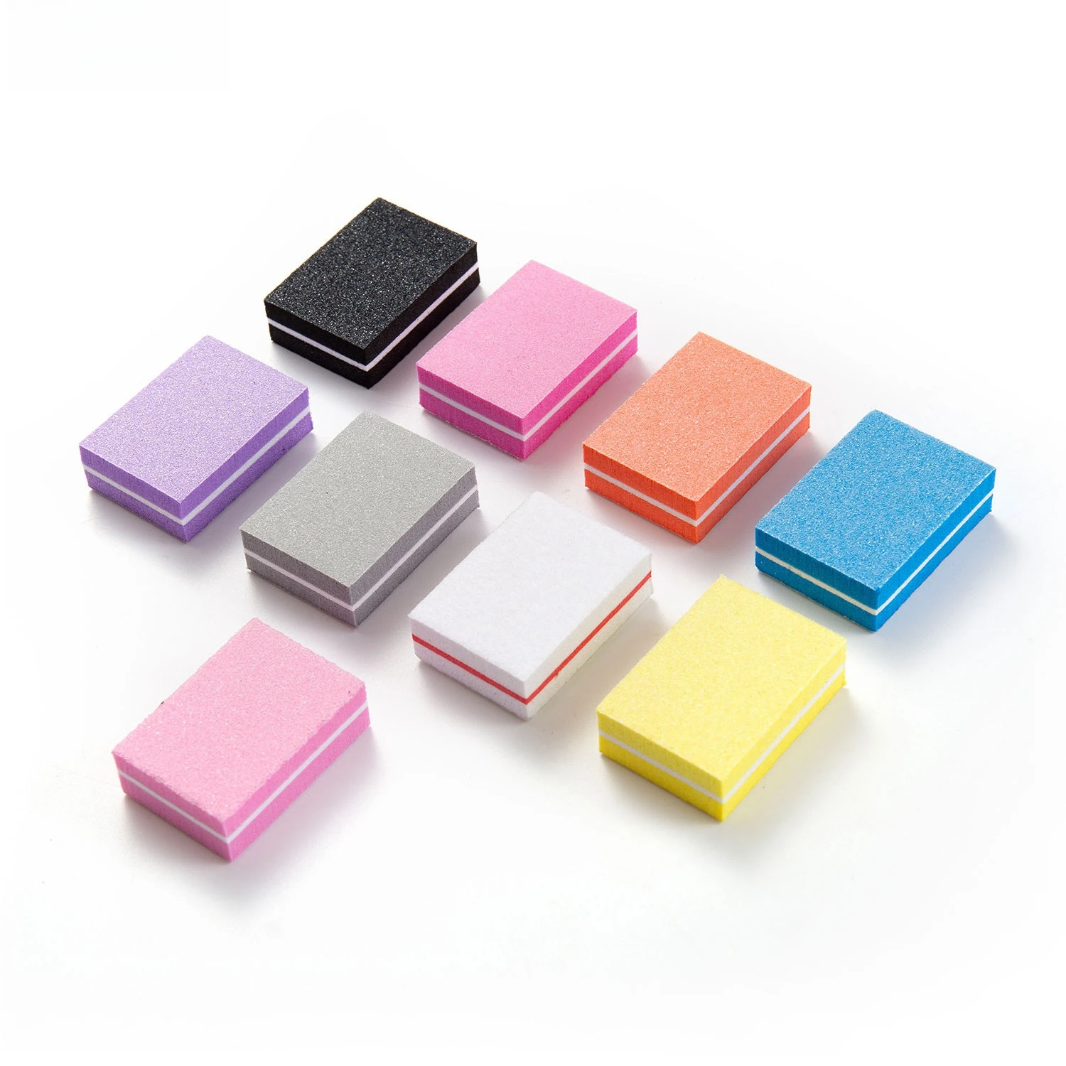 20 PCS Mini Colorful Small Square Nail File, Sponge Double Sided Nail Rubbing, Polishing, and Stripping Nail Tool Set