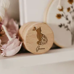 Wooden Carving Custom Name Cat Butterfly Printed Pet Hair Storage Box Cat Tooth Memorial Box Pet Supplies Pet Lost Memorial Gift