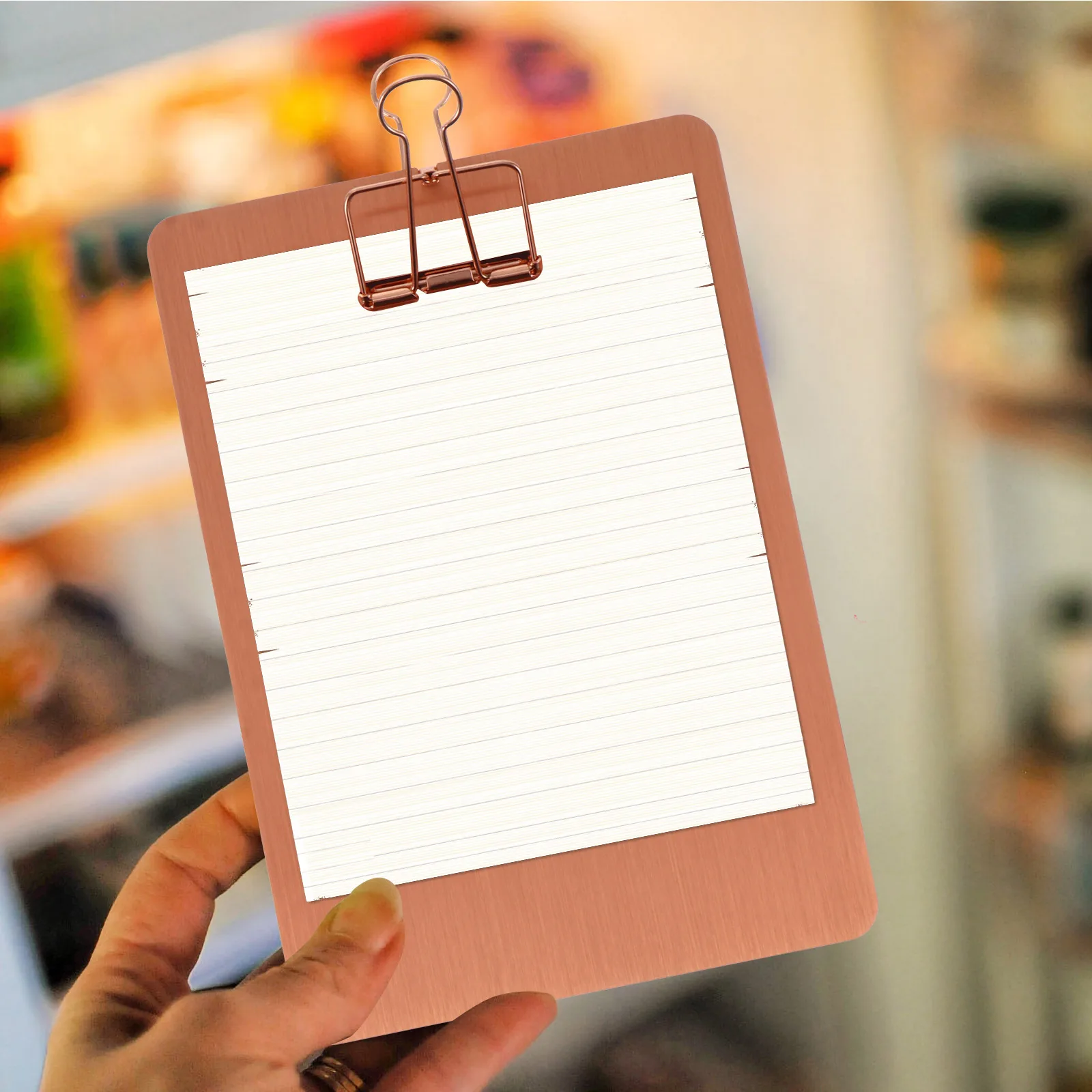 

Stainless Steel Notepad Board Clipboard Memo Holder Office Desk Standing Organizer Boards