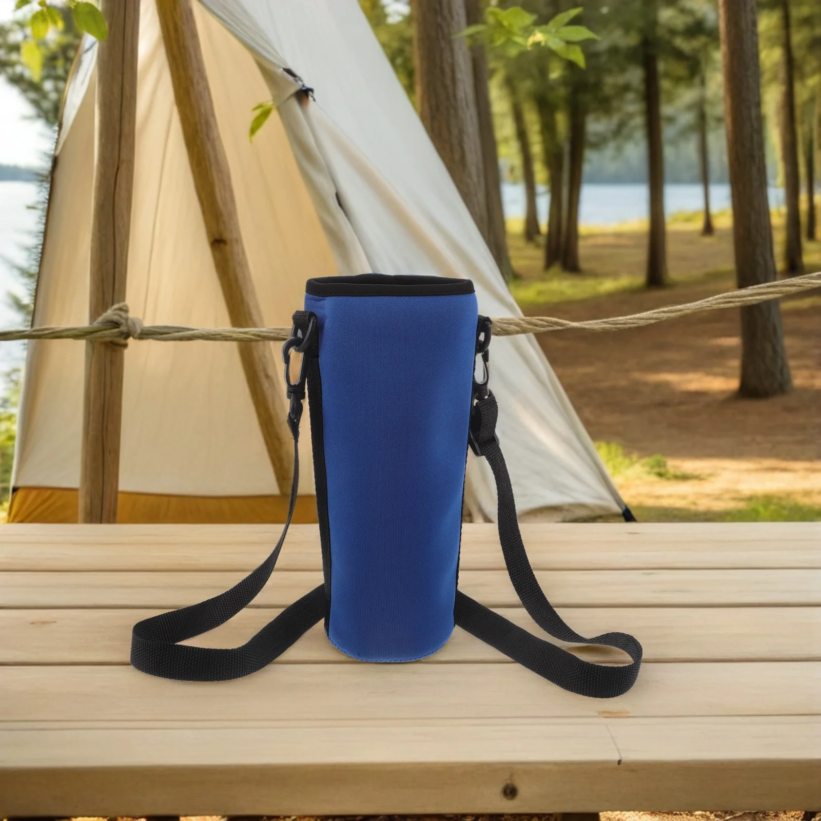 

Adjustable Insulated Sling Thermal Water Bottle Carrier Portable Travel Pouch For Hiking Camping Outdoor Use Bottle Holder