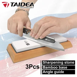 TAIDEA Sharpening Stone Knife sharpener Whetstone Angle guide Kitchen knife Sharpener white Alundum Fast 240-8000grit