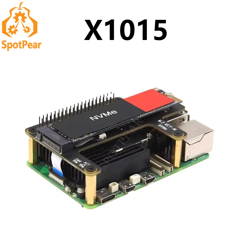 

X1015 Raspberry Pi 5 PCIe to M.2 Key-M NVMe SSD-плата Pi5 2280