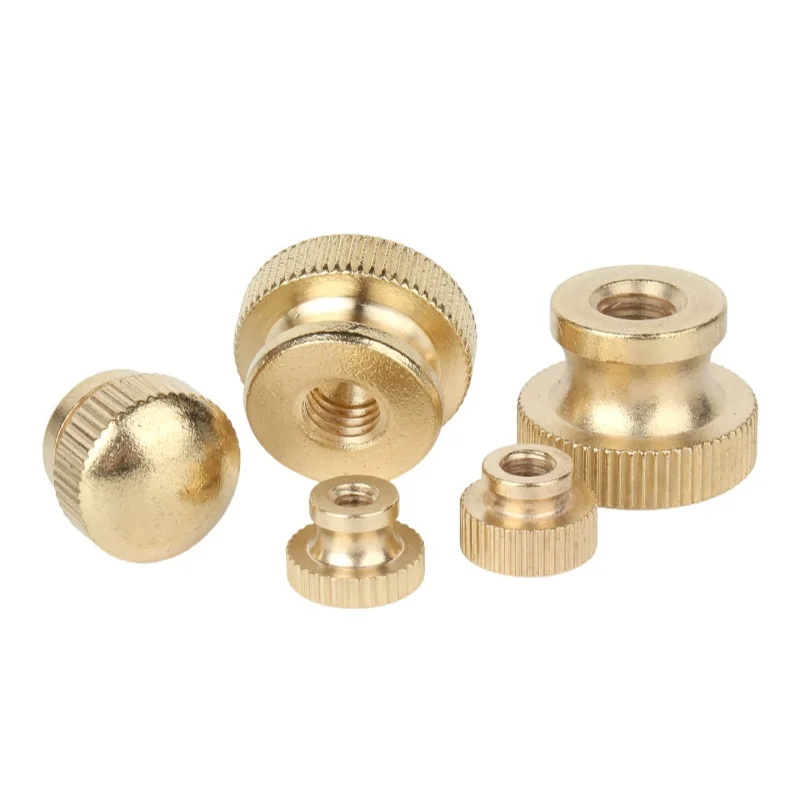 M3 M4 M5 M6 M8 M10 Blind/Through-Hole Brass Round Step Thumb Nut Knurled Hand Copper Tighten Nuts