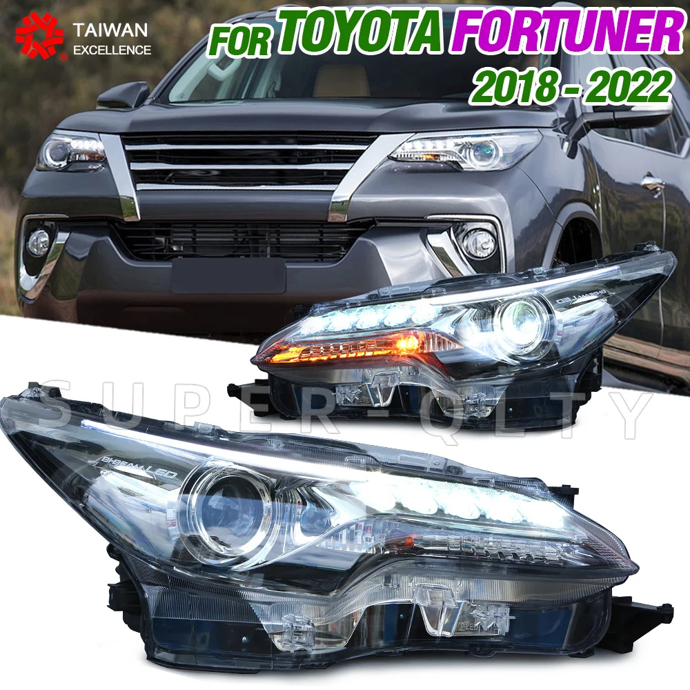 Headlight lamp for Toyota Fortuner Headlights 2018-2022 Fortuner LED Headlight LED DRL  Accessories