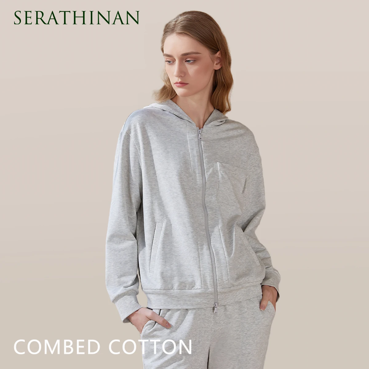 

K1687L Осенняя базовая простота, женская одежда высокого качества, толстовка из 95% чесаного хлопка, однотонная толстовка с капюшоном, женская одежда с капюшоном