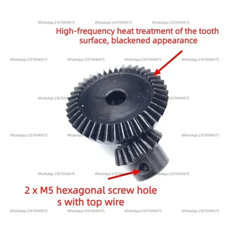 90 Degree Right Angle Reversing Gearbox Small Bevel Gear 1:2 Mechanical Transmission 45 Steel Quenched Shift Cone