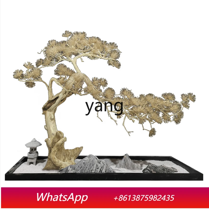 

CXZ Artificial Greeting Pine Pine Tree Decoration Dried Wood Solid Wood Landscape Hotel Hallway Landscape